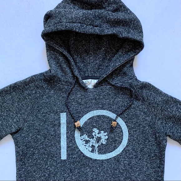 TenTree Black/Grey Hoodie with Big Logo - Picture 2 of 7